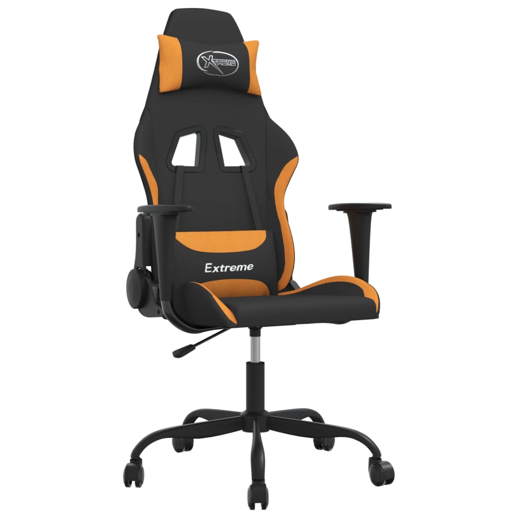 gamingstol stof sort og orange