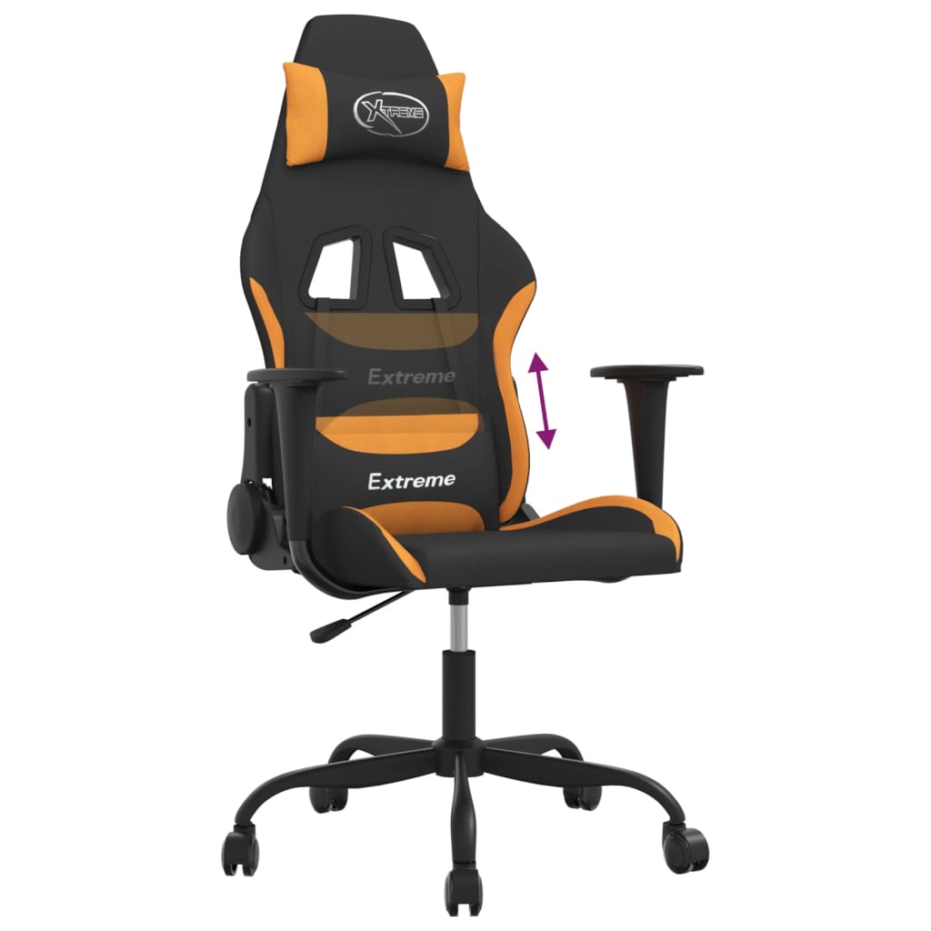 gamingstol stof sort og orange