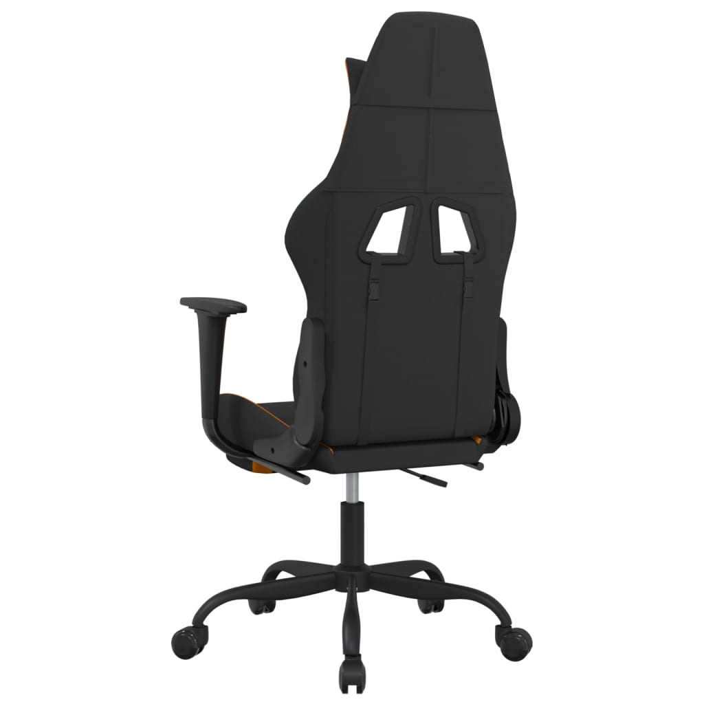 gamingstol med fodstøtte stof sort og orange