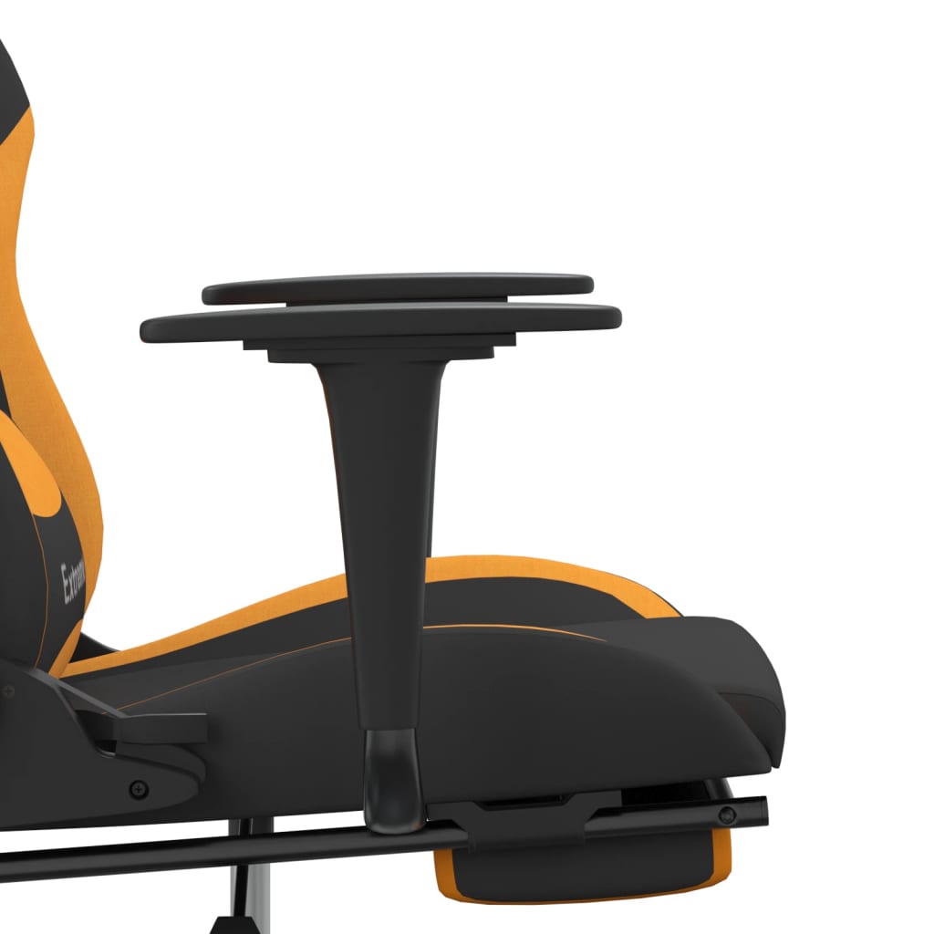 gamingstol med fodstøtte stof sort og orange