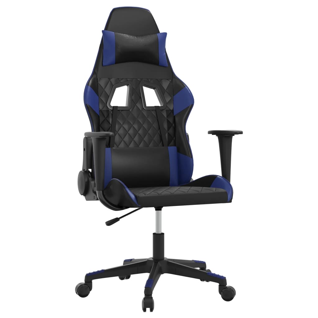 gamingstol kunstlæder sort og blå