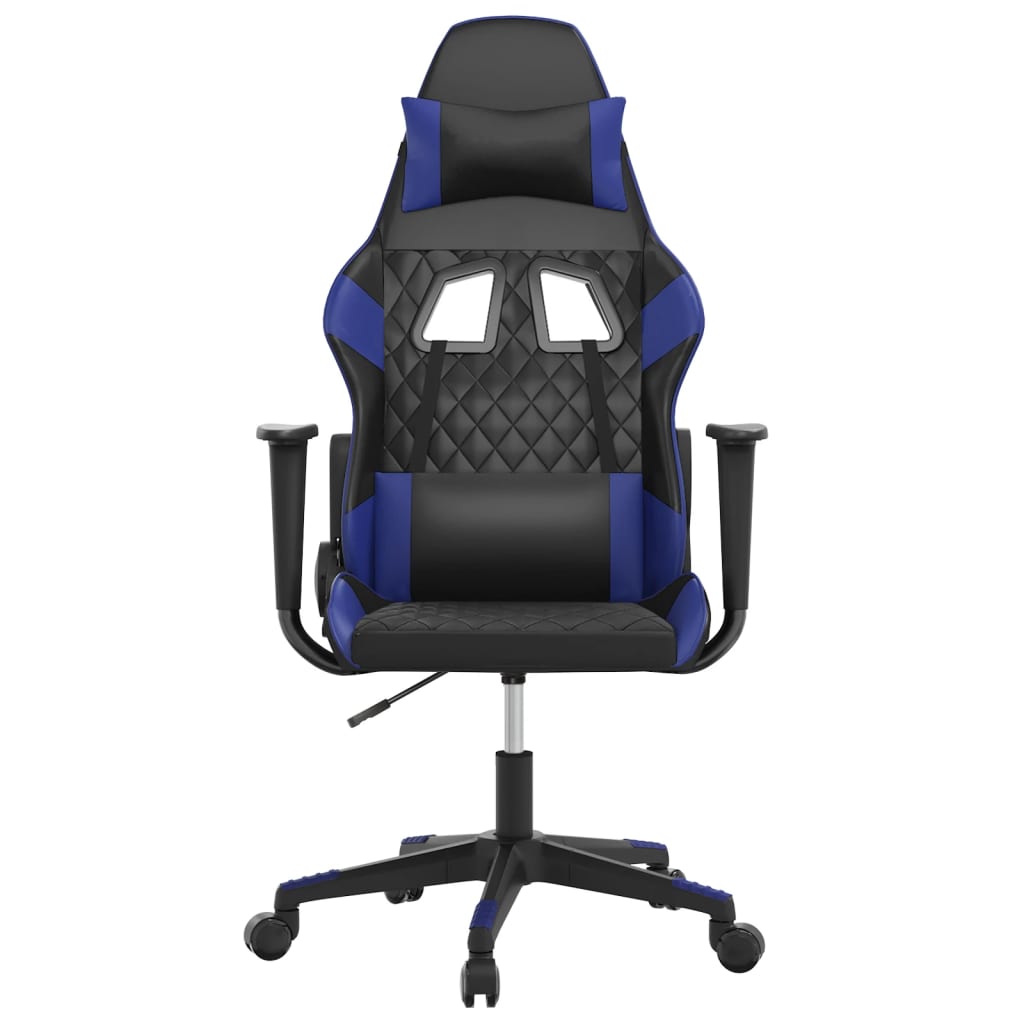 gamingstol kunstlæder sort og blå