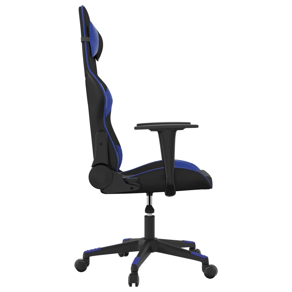 gamingstol kunstlæder sort og blå