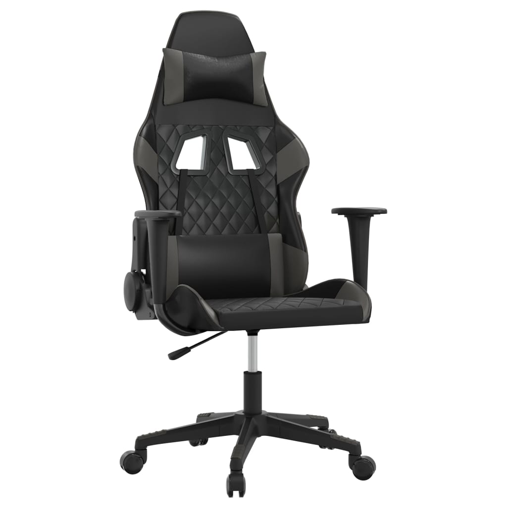 gamingstol kunstlæder sort og grå