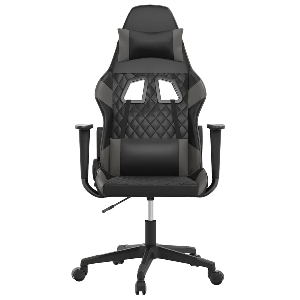 gamingstol kunstlæder sort og grå
