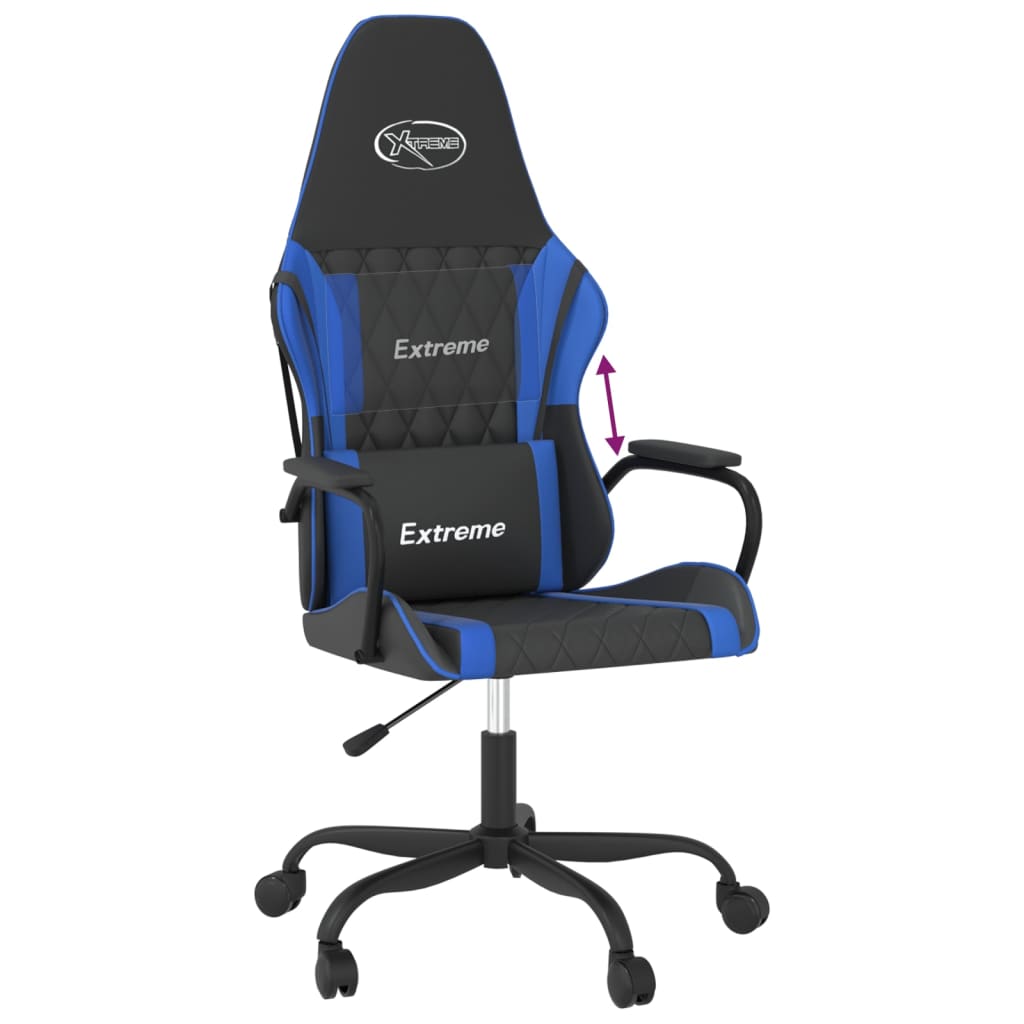 gamingstol kunstlæder sort og blå