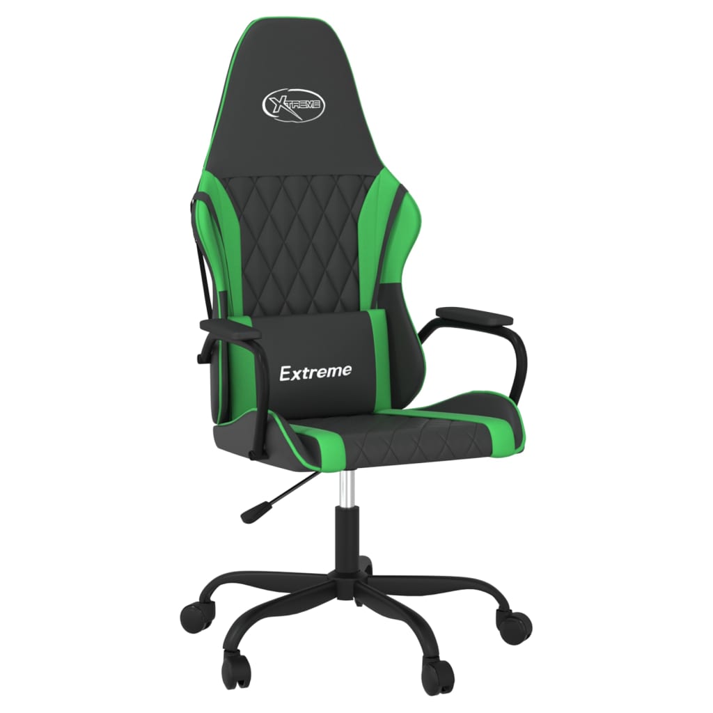 gamingstol kunstlæder sort og grøn