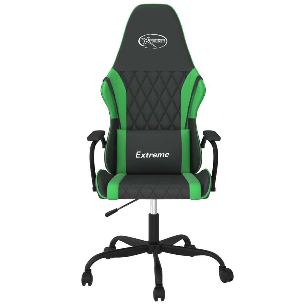 gamingstol kunstlæder sort og grøn