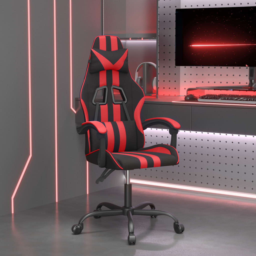 gamingstol kunstlæder sort og rød