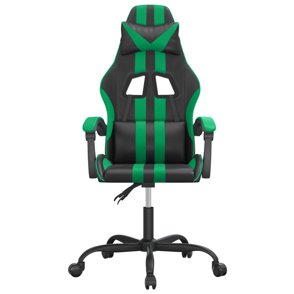 gamingstol kunstlæder sort og grøn