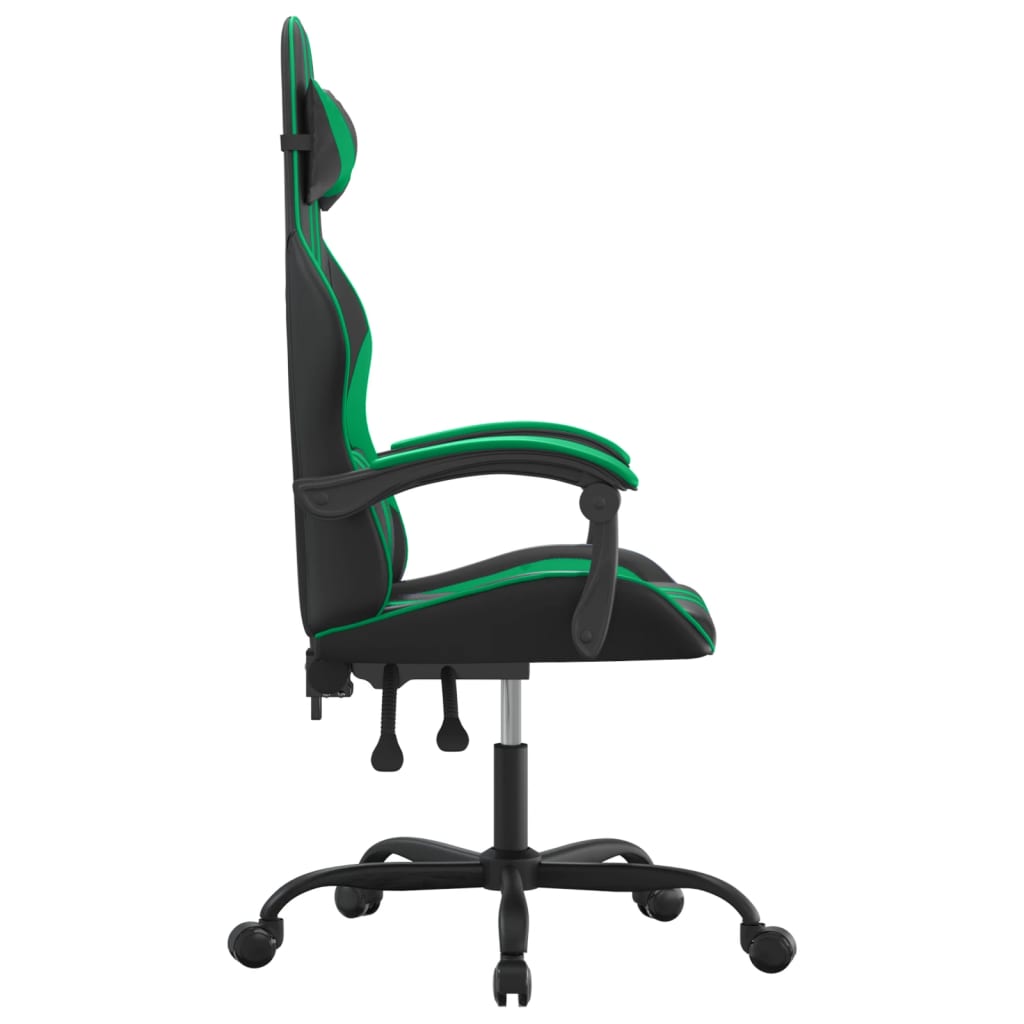 gamingstol kunstlæder sort og grøn