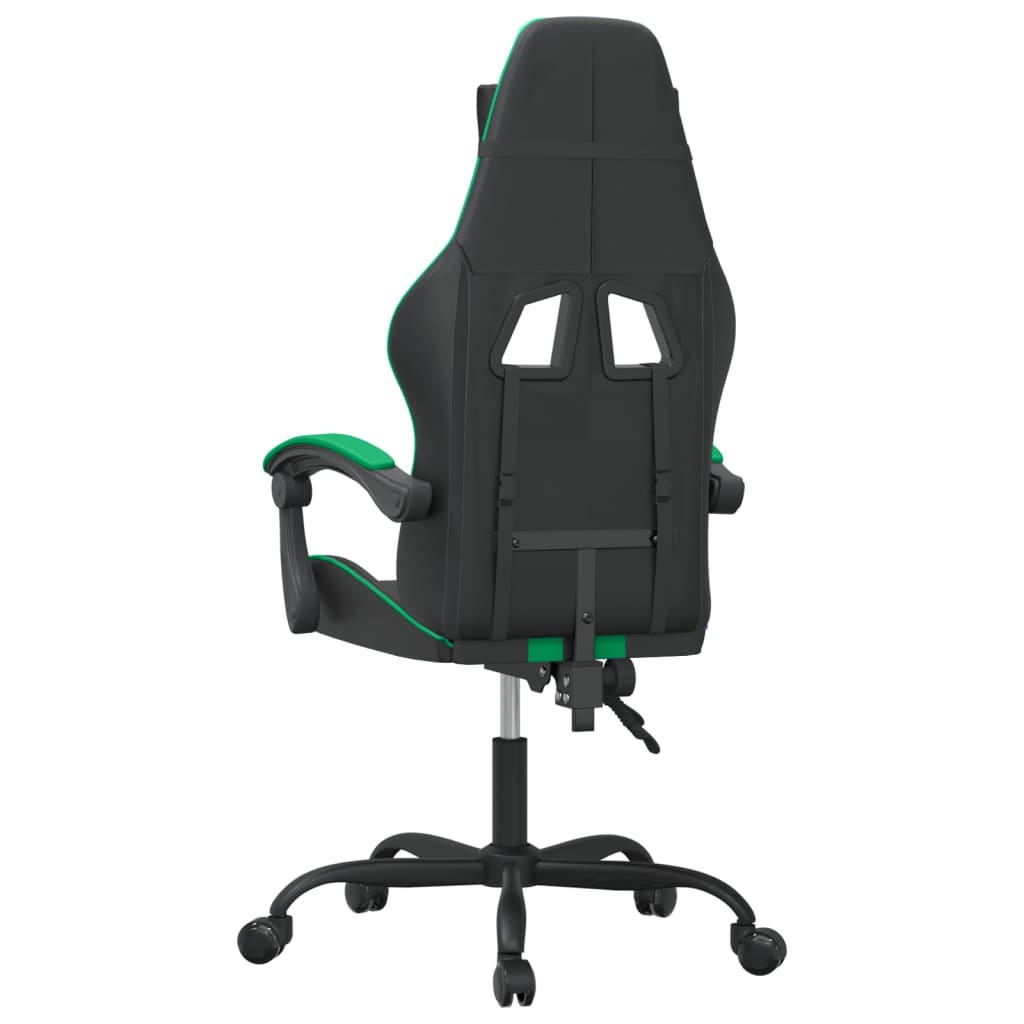gamingstol kunstlæder sort og grøn