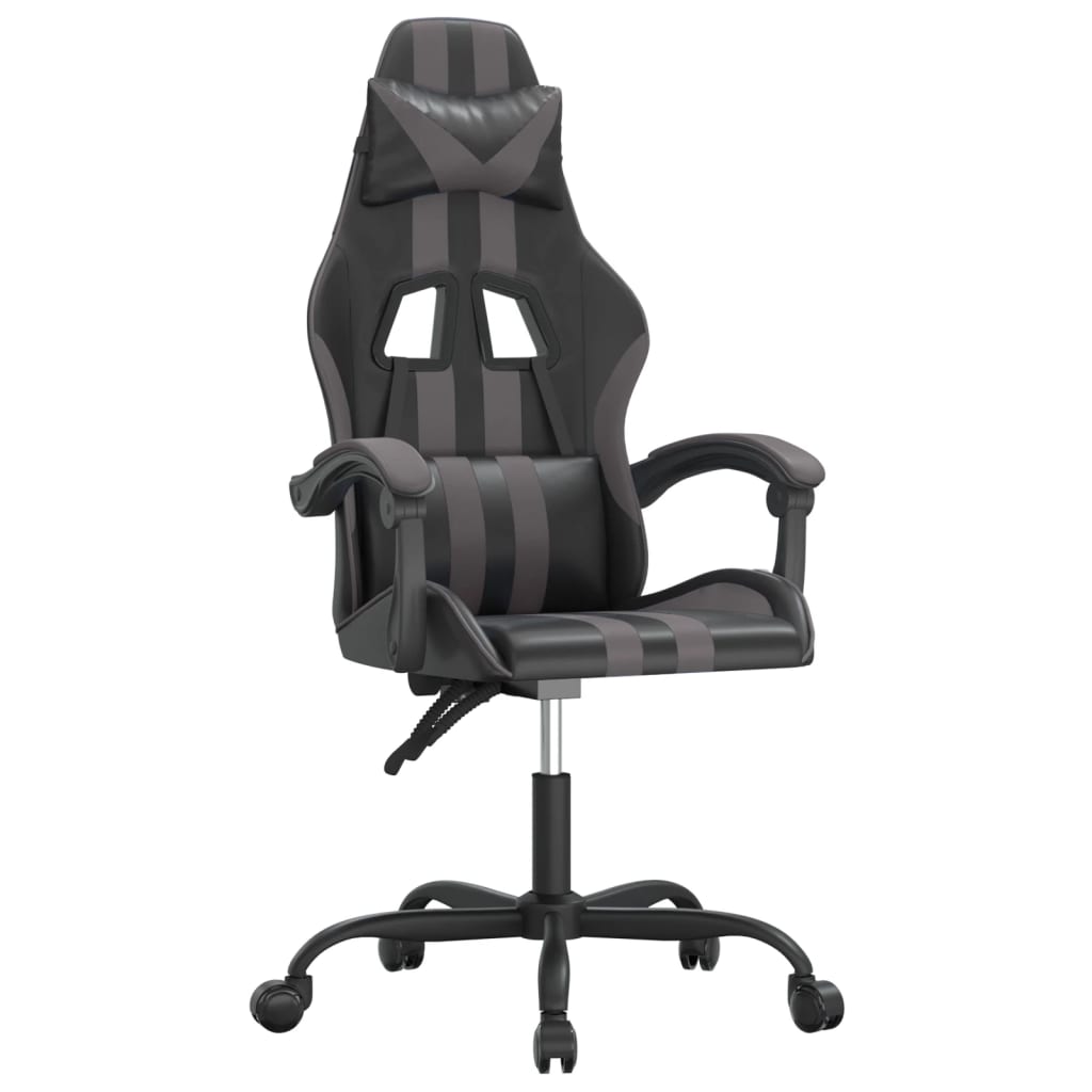gamingstol kunstlæder sort og grå