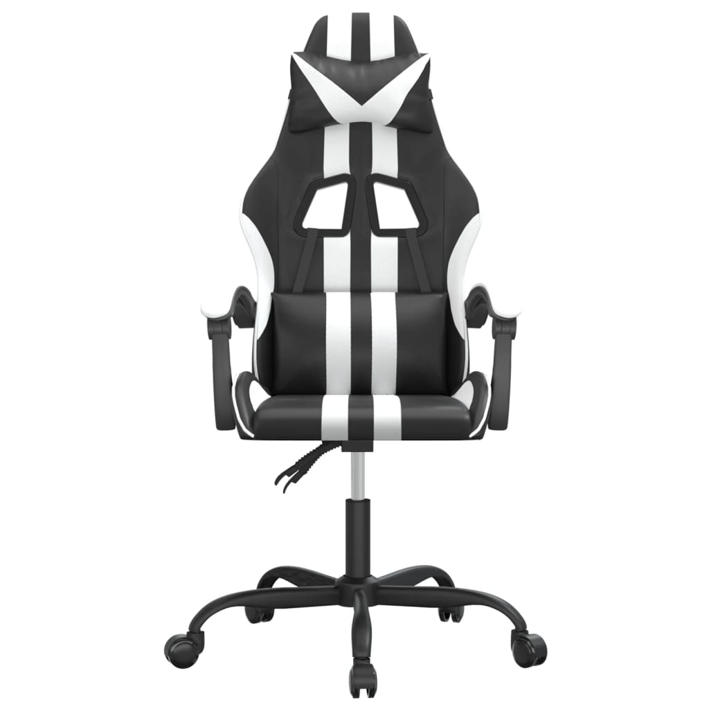 gamingstol kunstlæder sort og hvid
