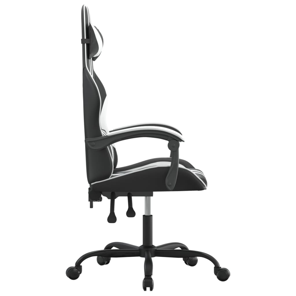 gamingstol kunstlæder sort og hvid