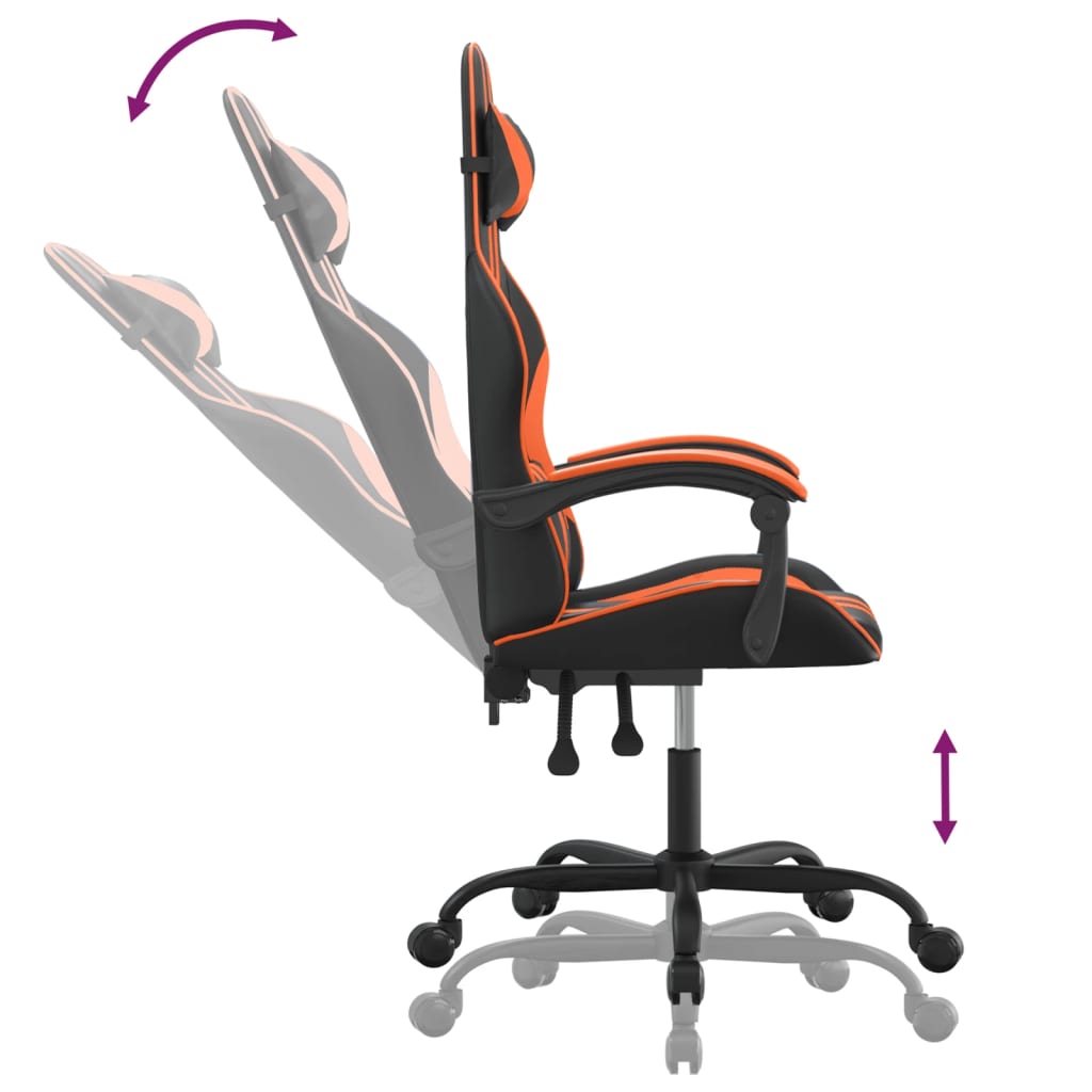 gamingstol kunstlæder sort og orange