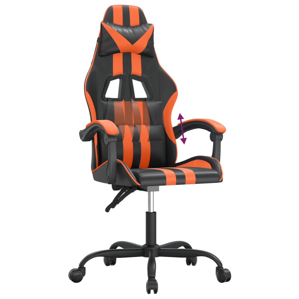 gamingstol kunstlæder sort og orange