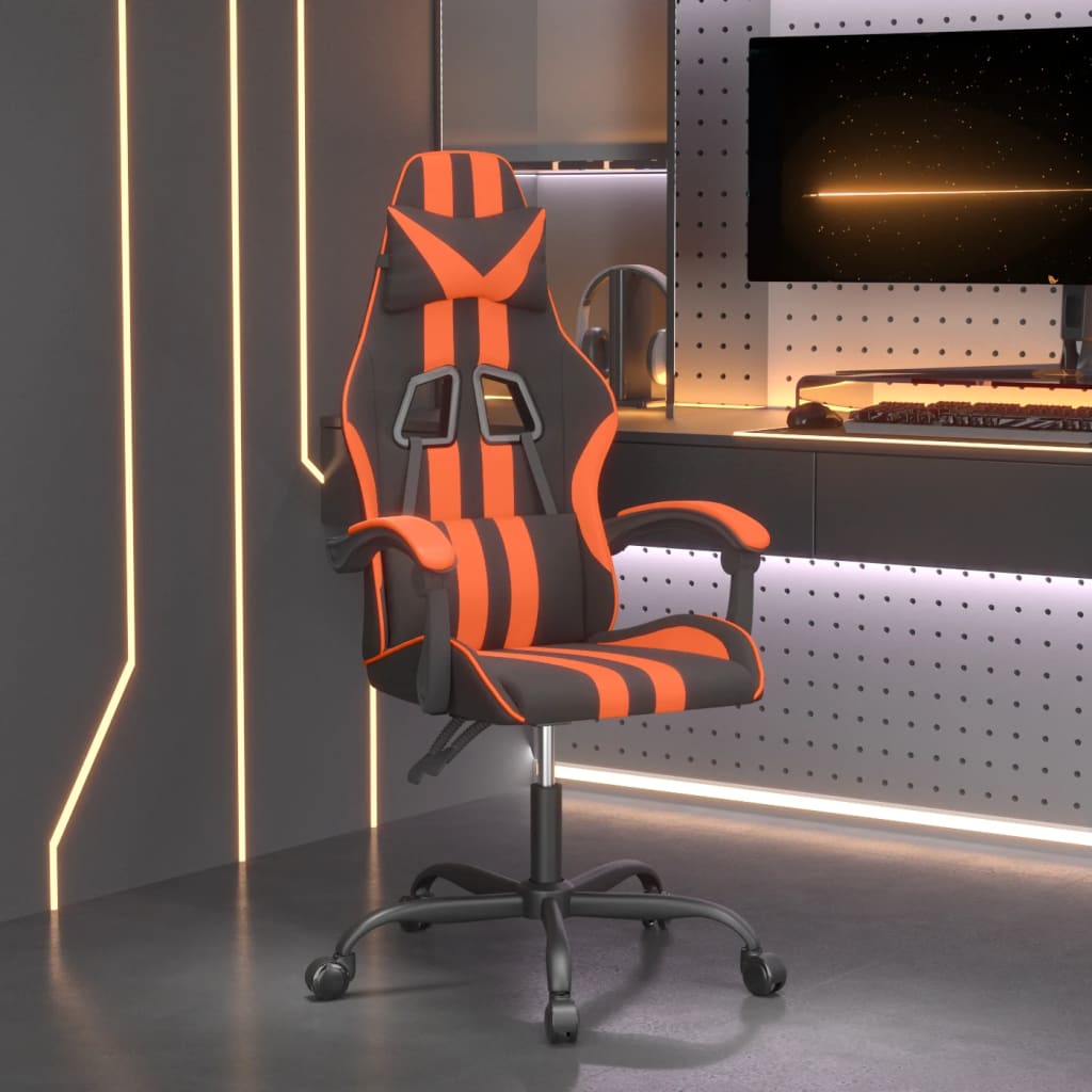 gamingstol kunstlæder sort og orange