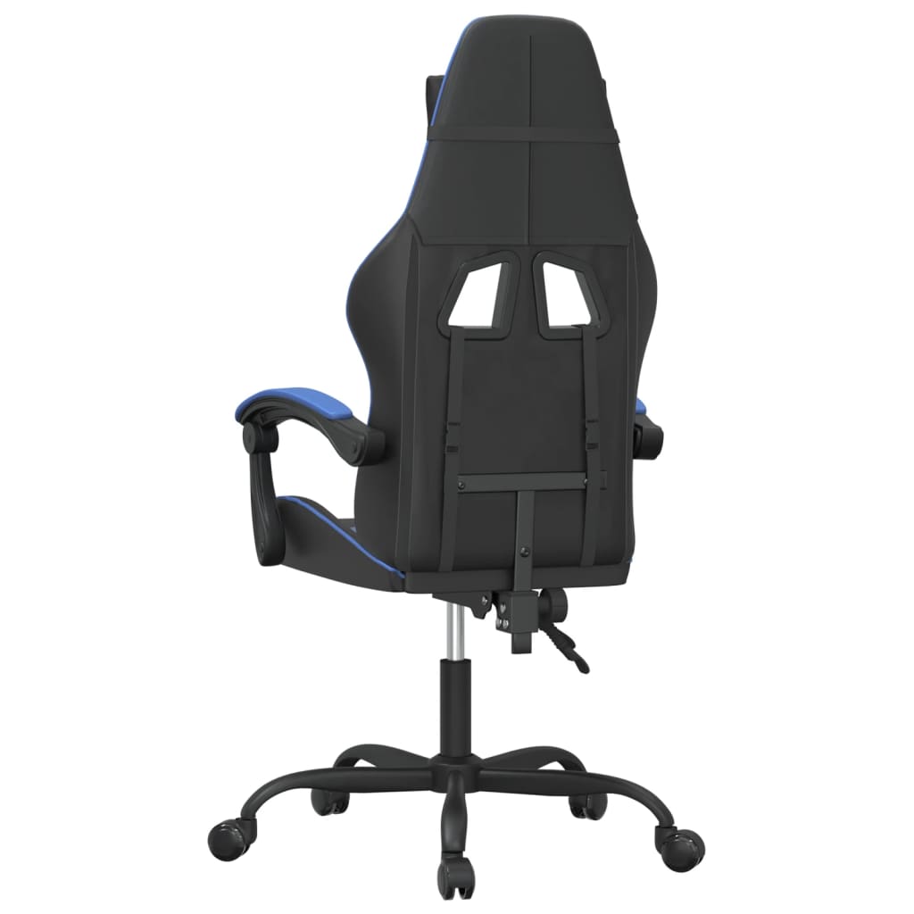 gamingstol kunstlæder sort og blå