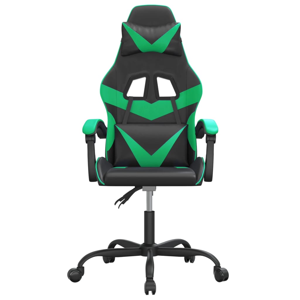 gamingstol kunstlæder sort og grøn