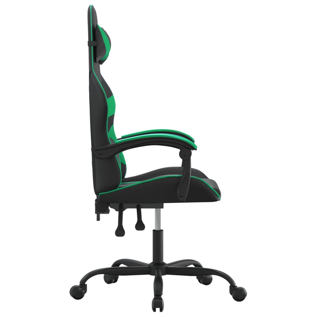 gamingstol kunstlæder sort og grøn