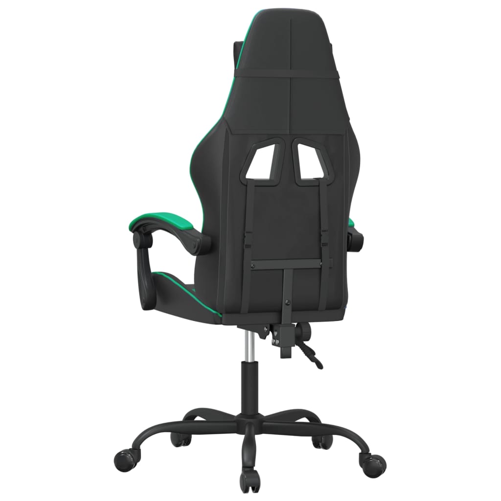 gamingstol kunstlæder sort og grøn
