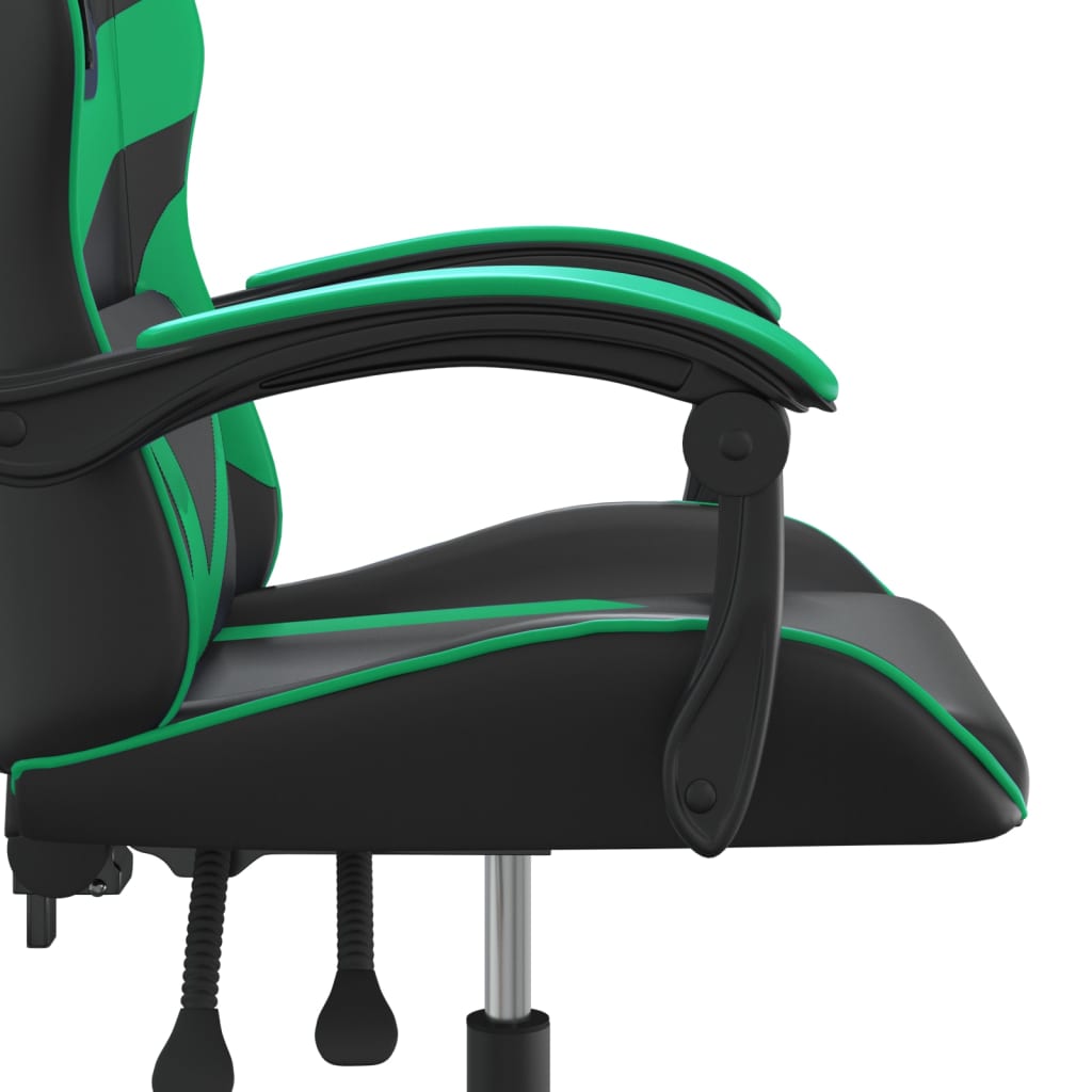 gamingstol kunstlæder sort og grøn