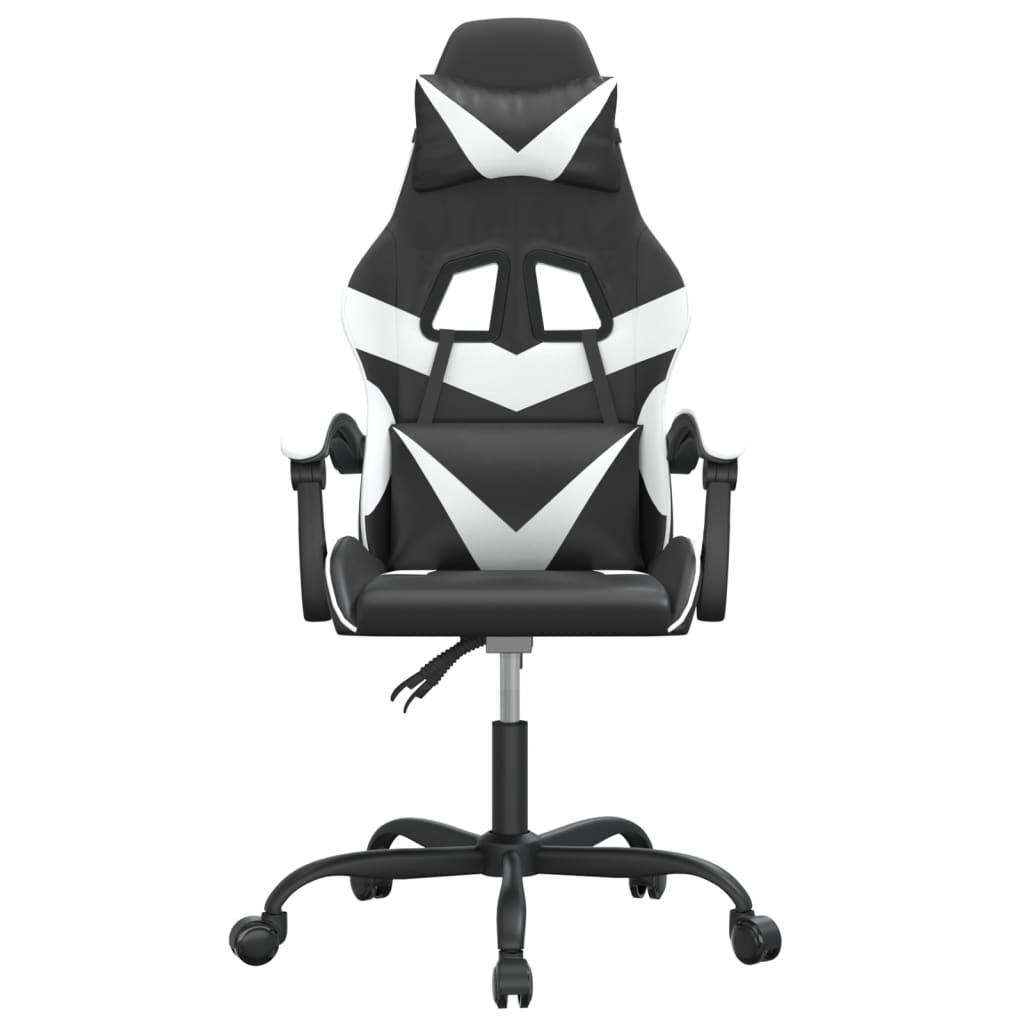 gamingstol kunstlæder sort og hvid