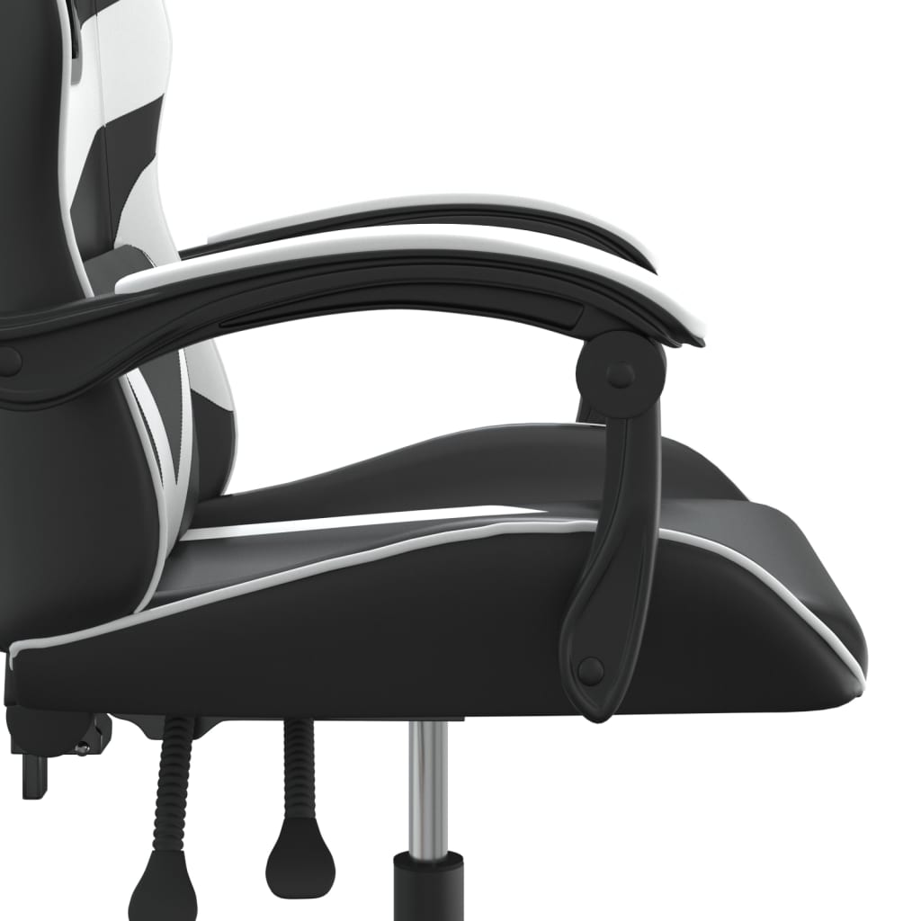 gamingstol kunstlæder sort og hvid