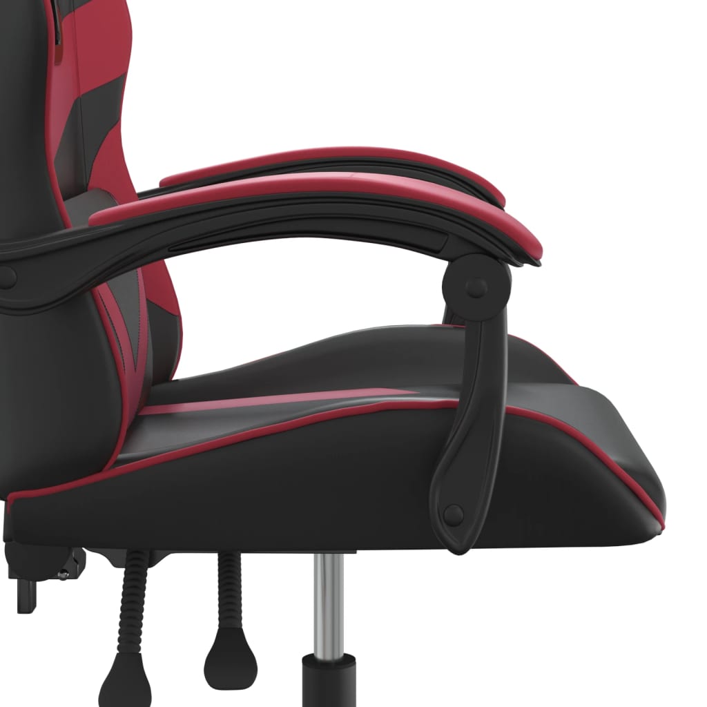 gamingstol kunstlæder sort og vinrød
