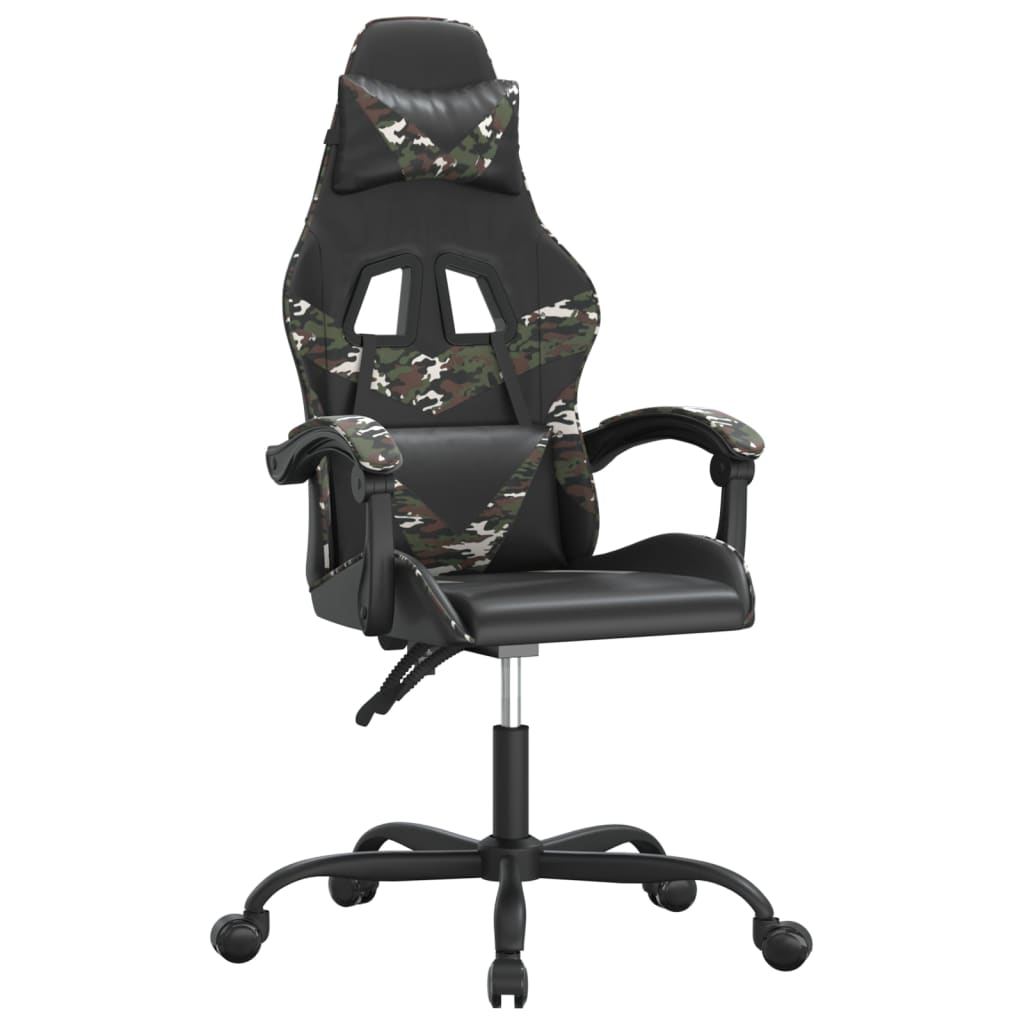 gamingstol kunstlæder sort og camouflage