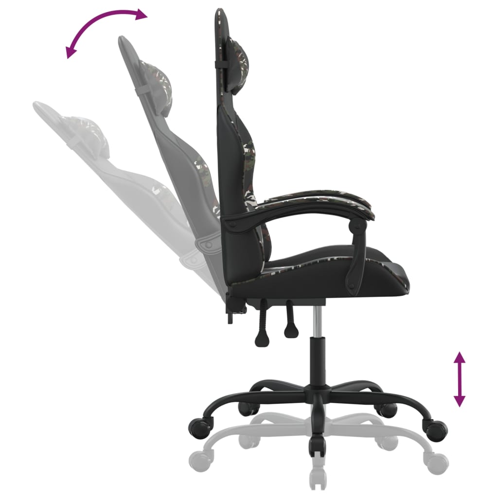 gamingstol kunstlæder sort og camouflage