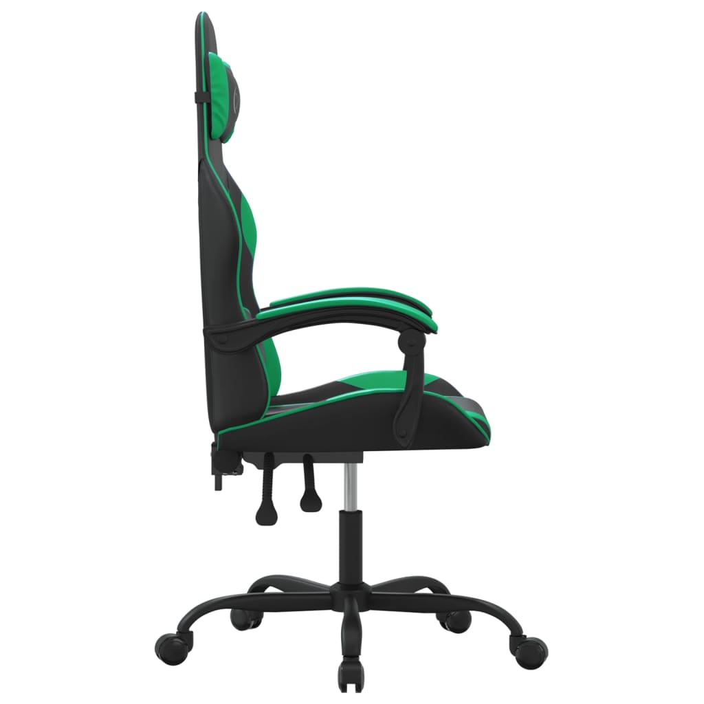 gamingstol kunstlæder sort og grøn