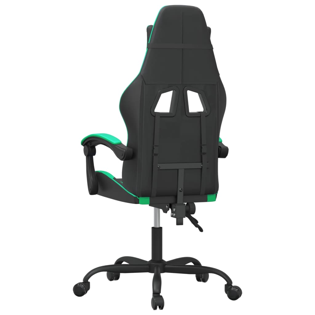 gamingstol kunstlæder sort og grøn