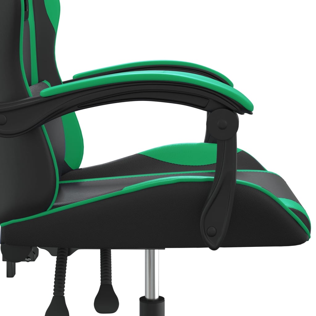 gamingstol kunstlæder sort og grøn