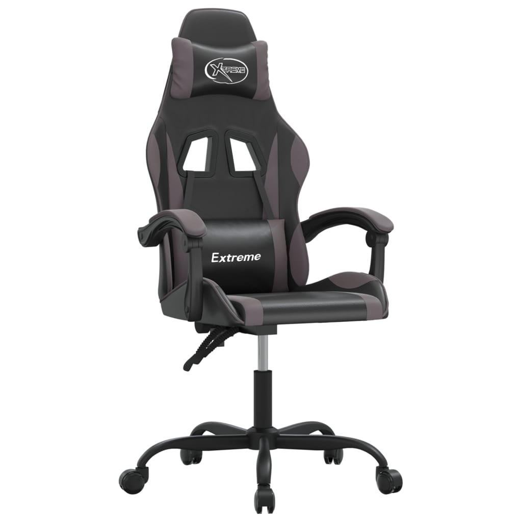 gamingstol kunstlæder sort og grå