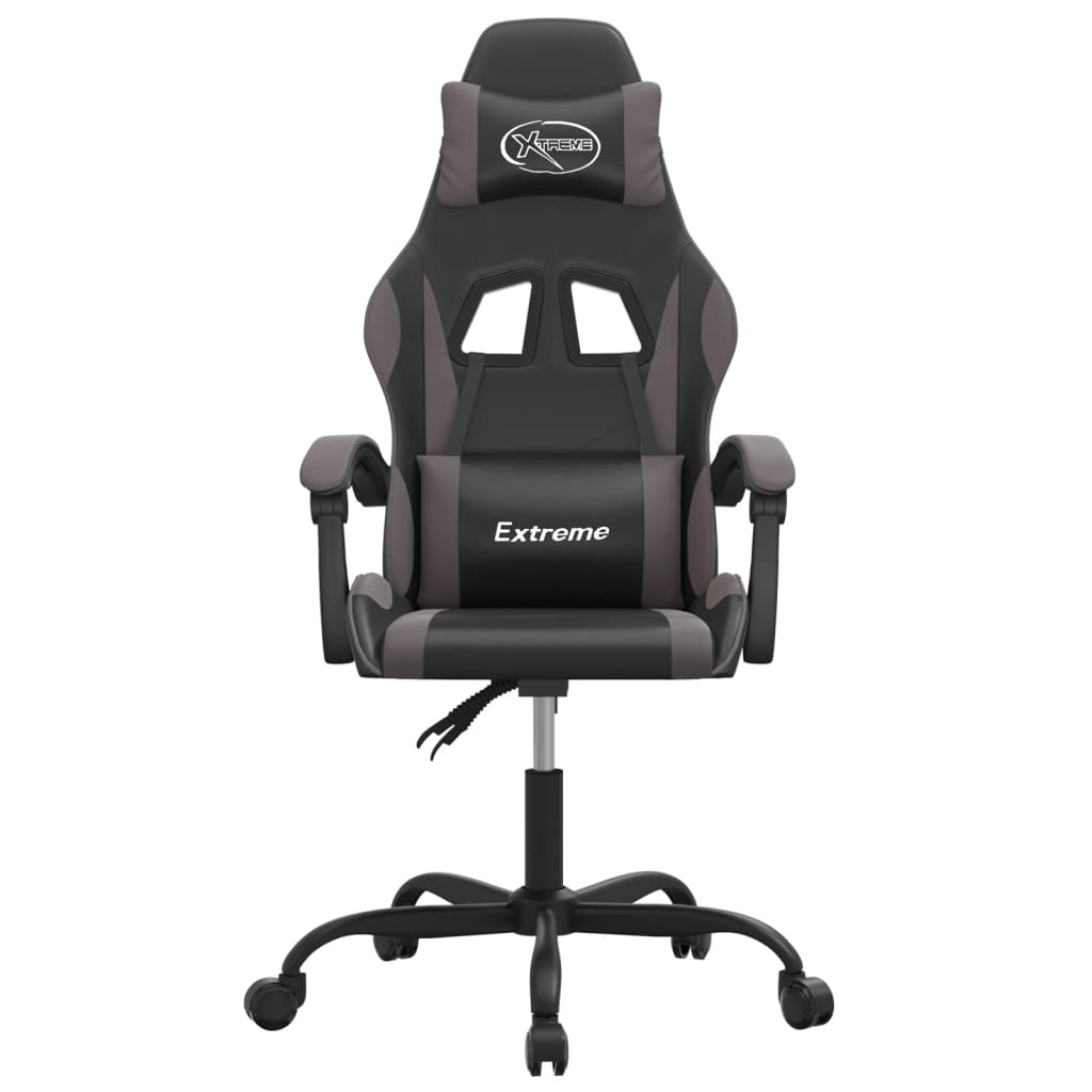 gamingstol kunstlæder sort og grå