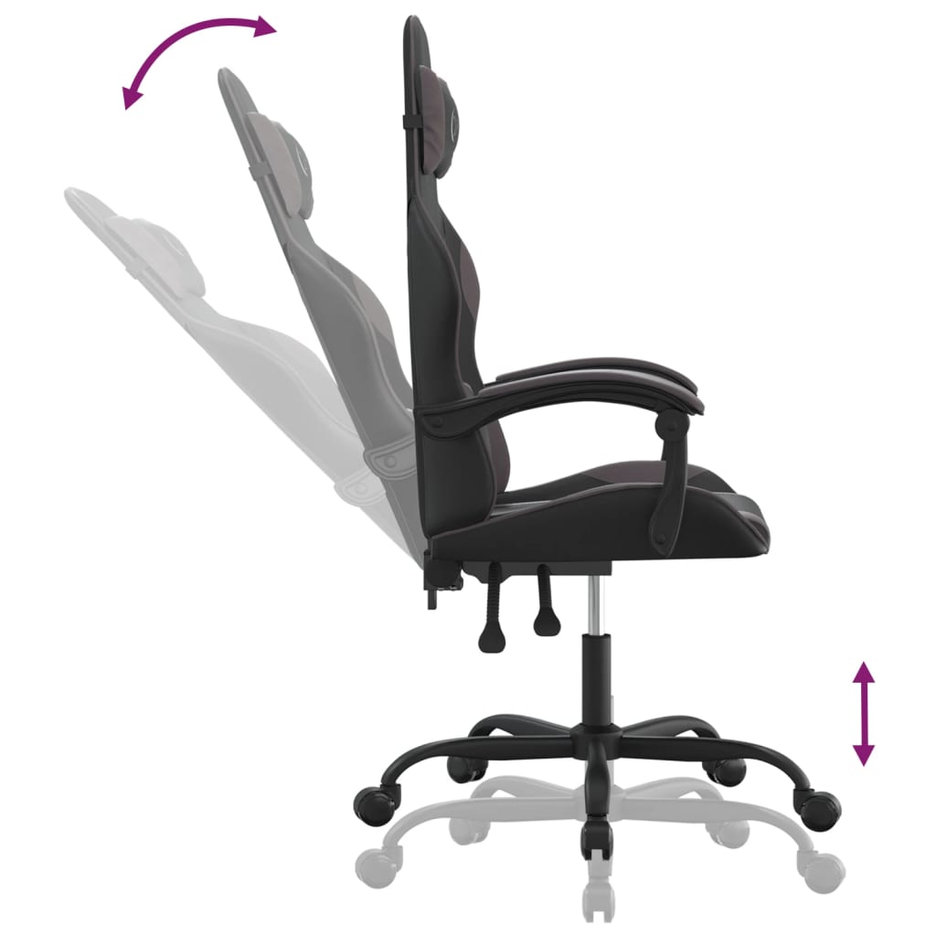 gamingstol kunstlæder sort og grå