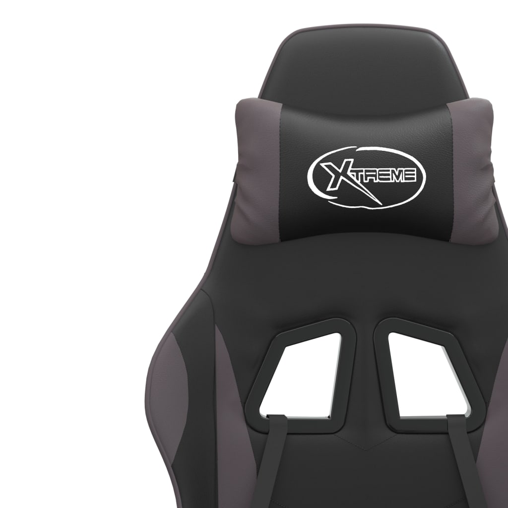 gamingstol kunstlæder sort og grå