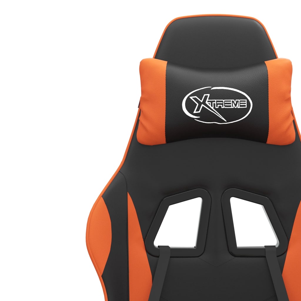 gamingstol kunstlæder sort og orange