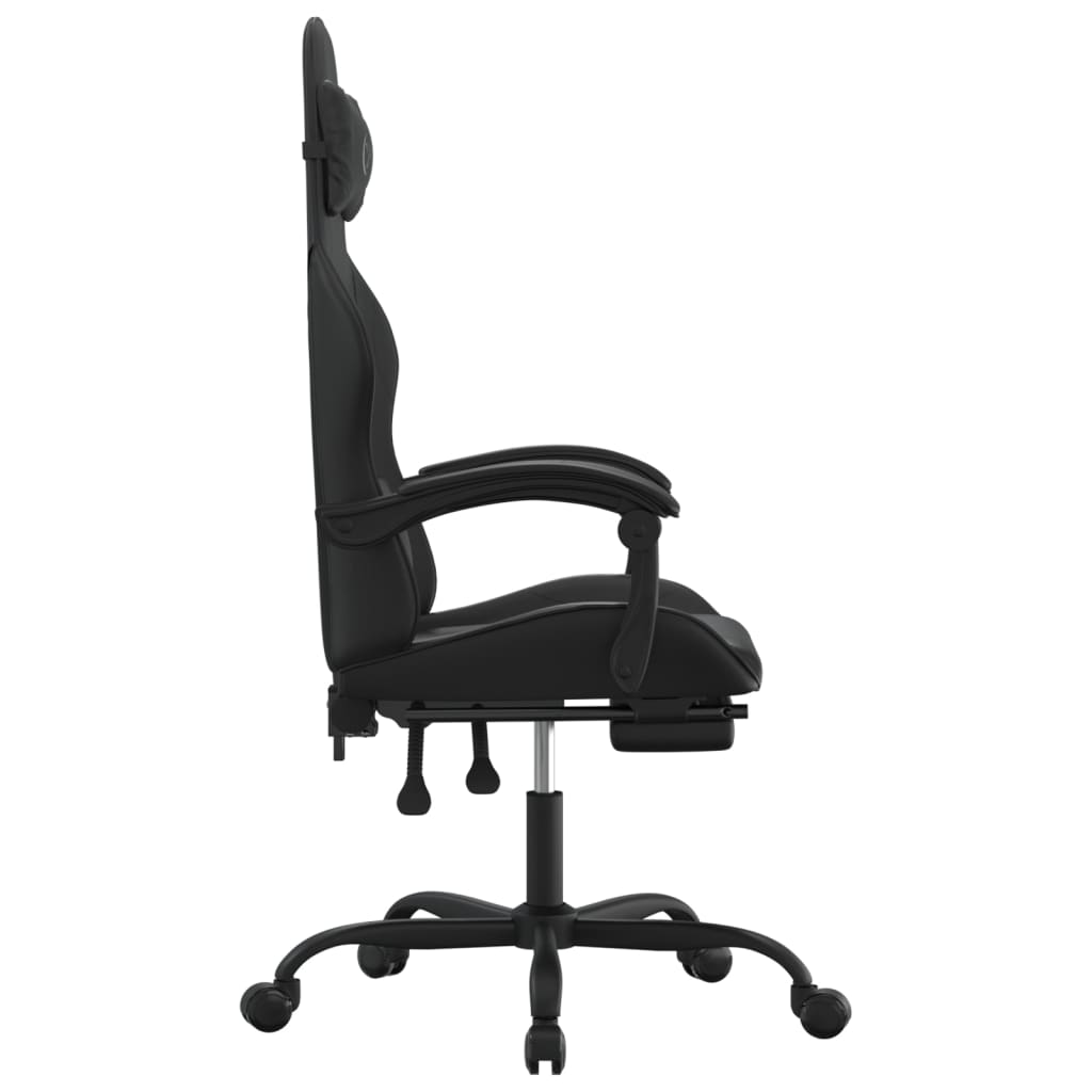 gamingstol med fodstøtte kunstlæder sort