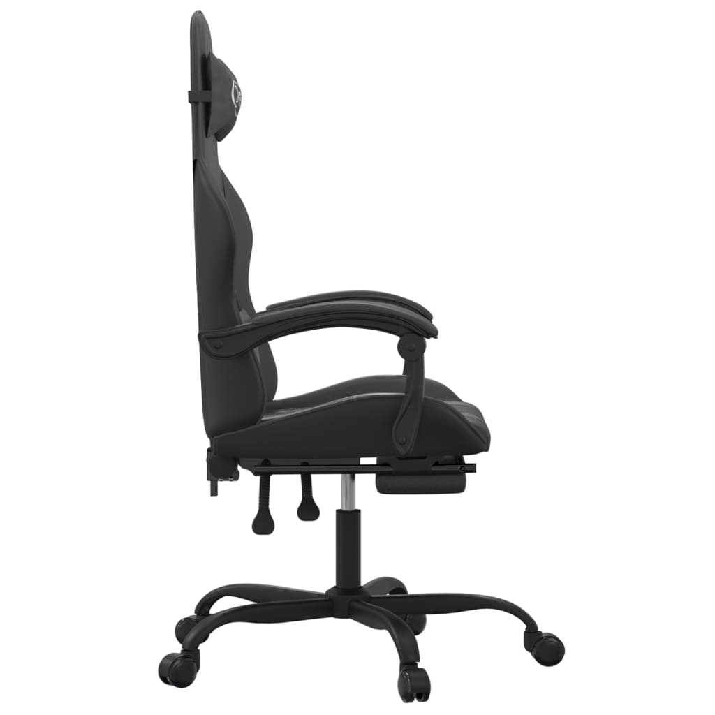 gamingstol med fodstøtte kunstlæder sort