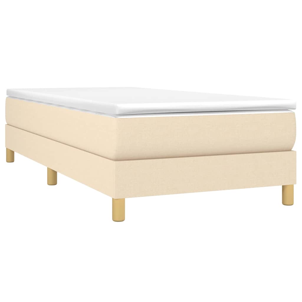 Boxspring sengeramme 90x200 cm stof cremefarvet