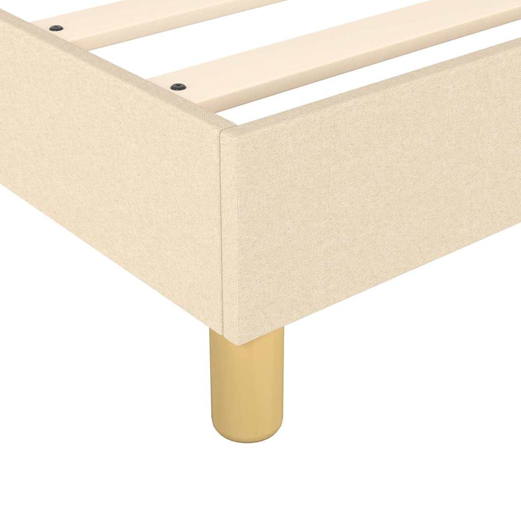 Boxspring sengeramme 90x200 cm stof cremefarvet