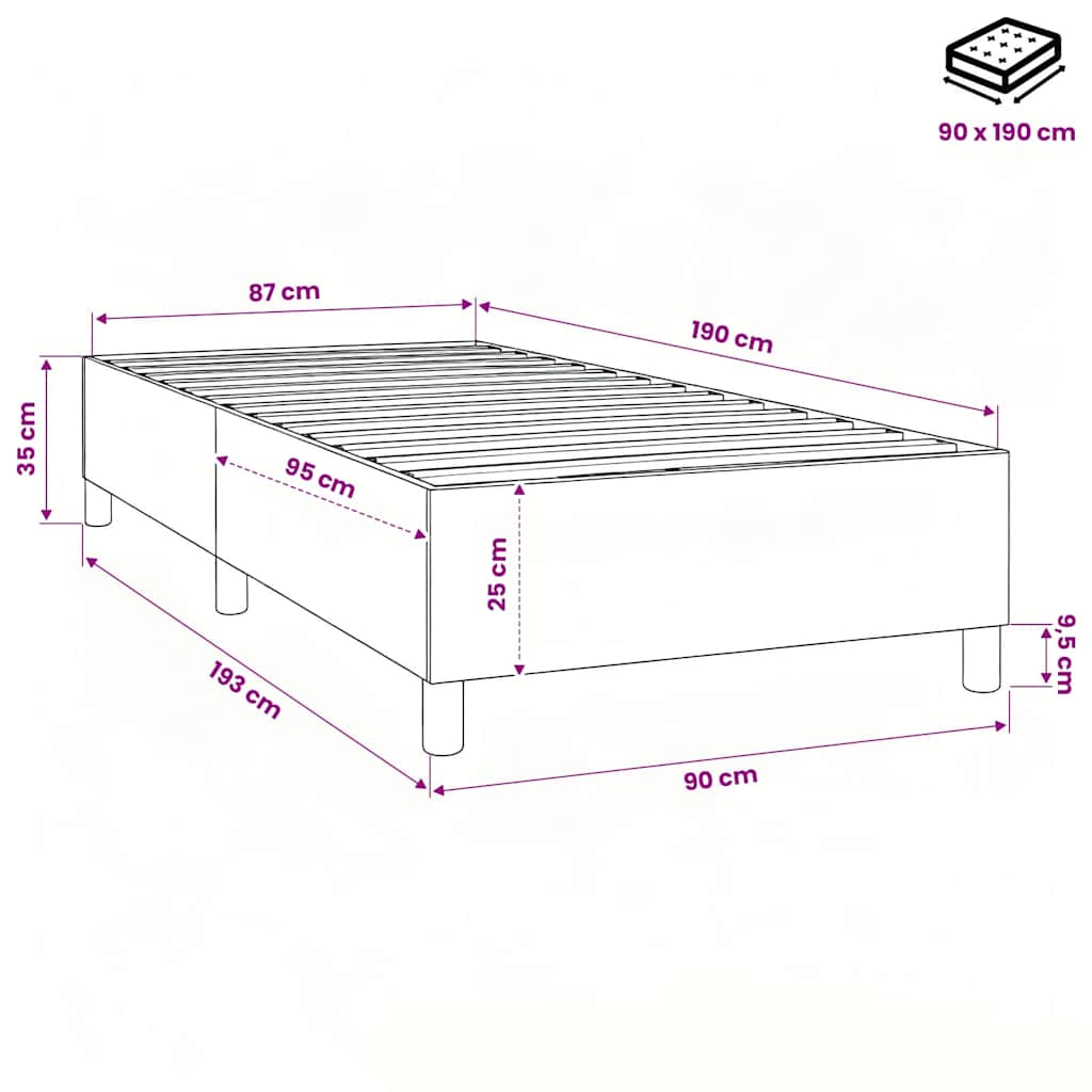 Boxspring sengeramme 90x190 cm stof grøn