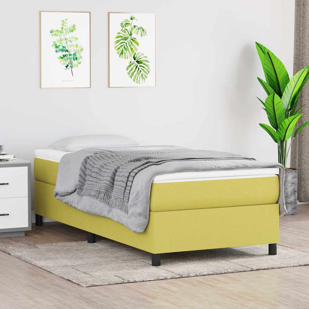 Boxspring sengeramme 90x190 cm stof grøn