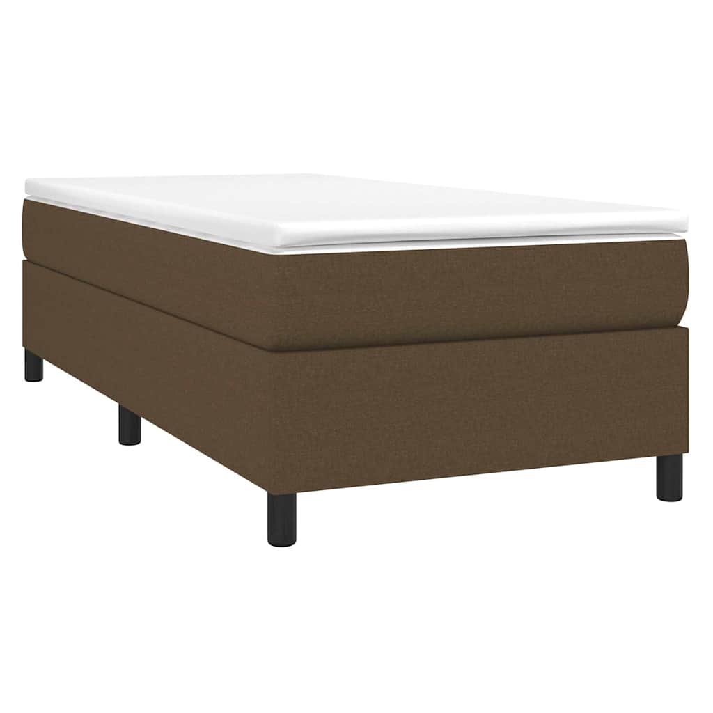 Boxspring sengeramme Mørkebrun 90x200 cm Stof