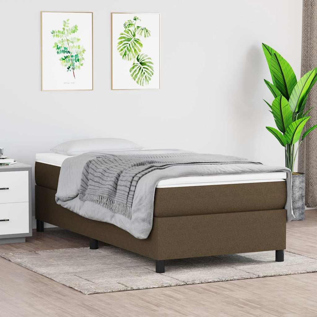 Boxspring sengeramme Mørkebrun 90x200 cm Stof
