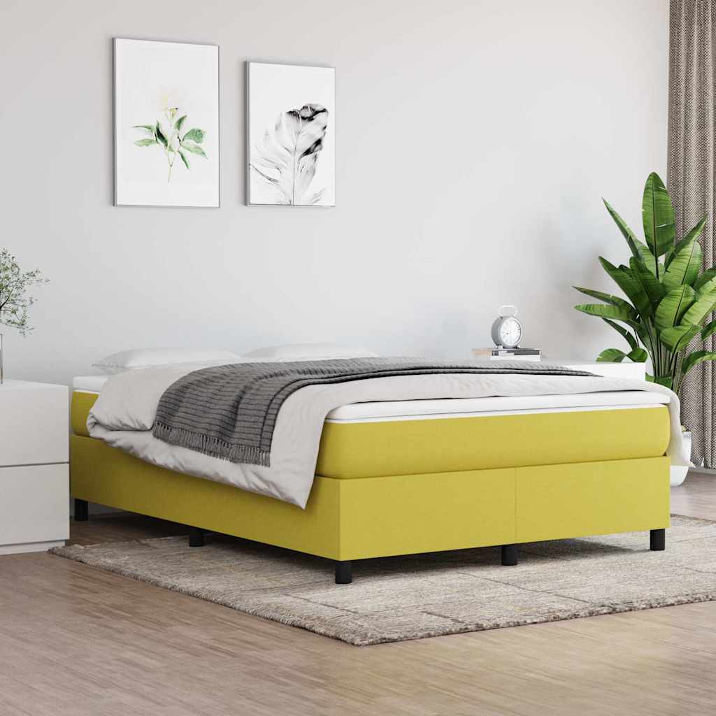 Boxspring sengeramme Grøn 140x190 cm Stof
