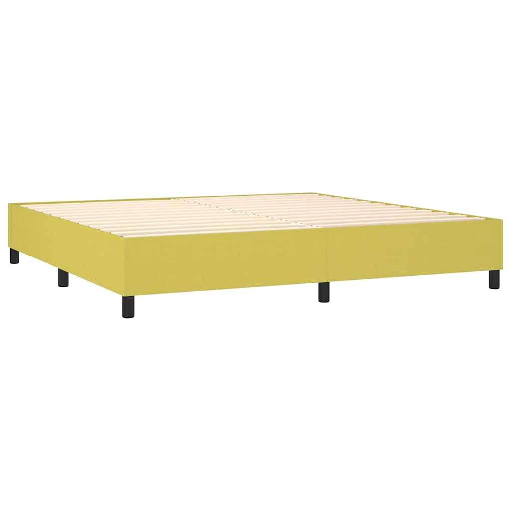 Boxspring sengeramme Grøn 200x200 cm Stof